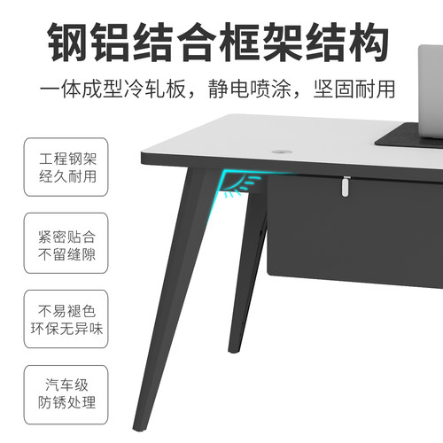办公桌老板桌简约现代经理 办公桌椅组合 主管大气 办公室大班台 - 图2