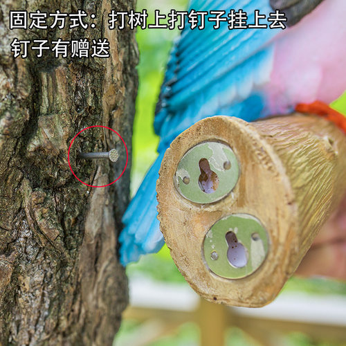 庭院装饰户外花园林景观树上装饰挂饰树脂仿真小鸟啄木鸟雕塑摆件 - 图1
