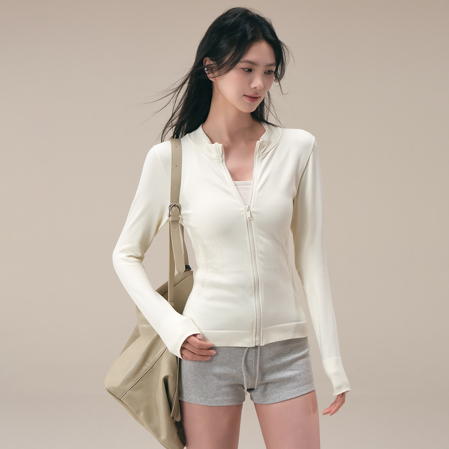 瑜伽服女秋冬修身针织外套高弹力运动上衣拉链外套跑步训练健身服,淘宝优惠券,粉丝福利购,淘宝优惠卷