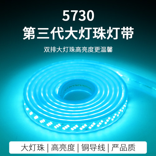 灯带led灯条冰蓝色KTV招牌220V冷蓝色浅蓝光超亮户外防水软灯带条 - 图1