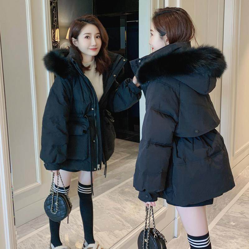 MJAE真狐狸毛领羽绒服女2025冬季新款中长款小个子收腰白鸭绒外套,淘宝优惠券,粉丝福利购,淘宝优惠卷