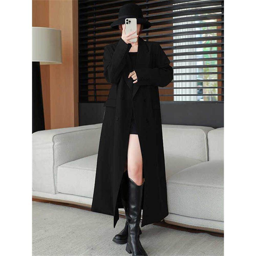 BEBE NOBLE长款西装风衣外套女2025秋冬季高端显瘦英伦风过膝大衣,淘宝优惠券,粉丝福利购,淘宝优惠卷