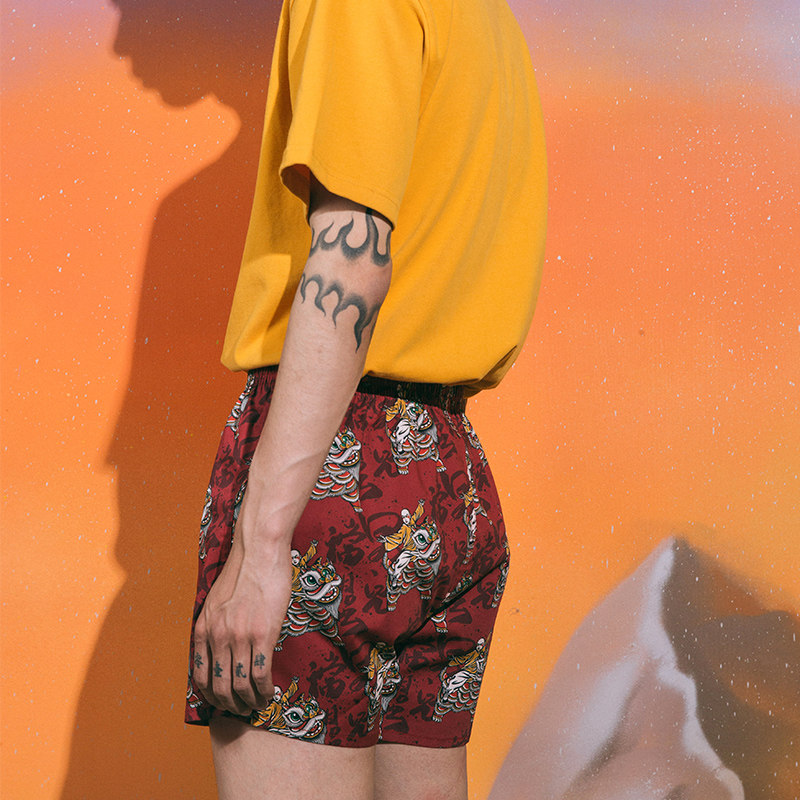 本命年红色内裤男士阿罗裤纯棉宽松舒适大码四角家居短睡裤男内裤,淘宝优惠券,粉丝福利购,淘宝优惠卷