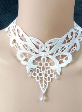复古黑色镂空蕾丝项链颈饰锁骨链遮盖伤疤假领子遮盖疤痕包邮新品