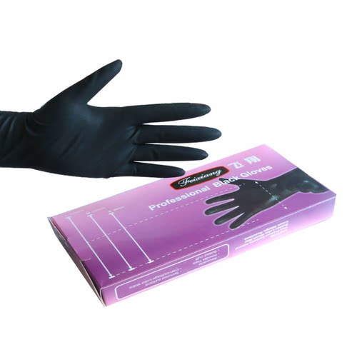 泰国进口乳胶美发手套加厚高弹性烫染发洗头纹眉黑色橡胶耐用手套 - 图3