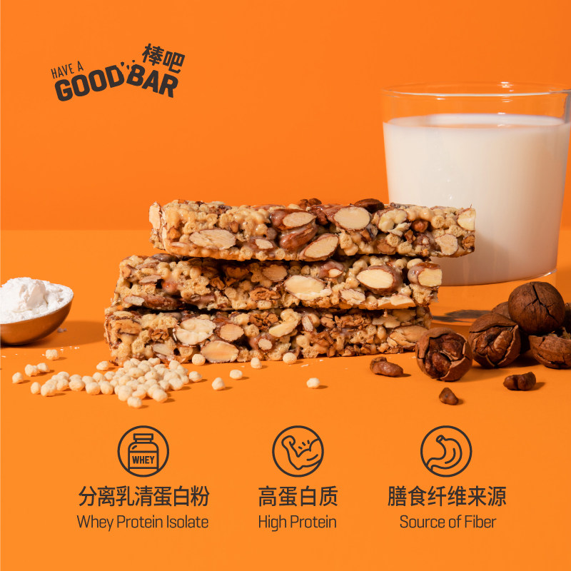 棒吧高蛋白质坚果味6支*40g棒 棒吧坚果制品