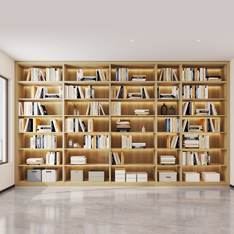 全友全屋定制客厅书房定制整墙开放式客厅书柜一体设计定制柜-图2