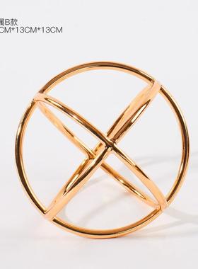 创意电镀金属几何铁艺桌面小摆件新古典样板房家居摆件量大从优