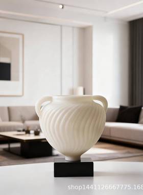 复古简约仿玉石树脂花器风高颜值客厅民宿百搭艺术高级感家居软装