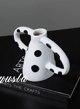 高级感小众艺术客厅茶几插干花瓶餐厅吧台样板间桌面花器摆件软装