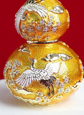 中式金属珐琅彩摆件景区热卖的工艺品创意家居葫芦摆件会销礼品