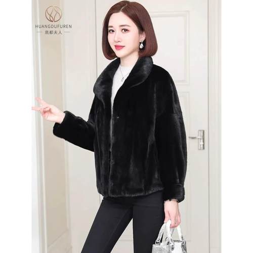 凰都夫人整貂水貂毛短款皮草夹克大衣厚韩版时尚一体真皮衣冬外套 - 图2