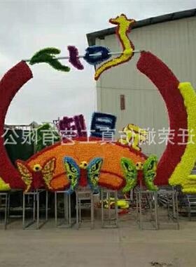 稻草人仿真动物造型稻草人工艺品稻草草编艺术公园稻草雕塑