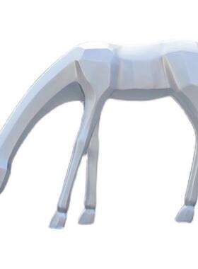 户外切面几何梅花鹿雕塑玻璃钢园林商场楼盘草坪景观动物装饰摆件