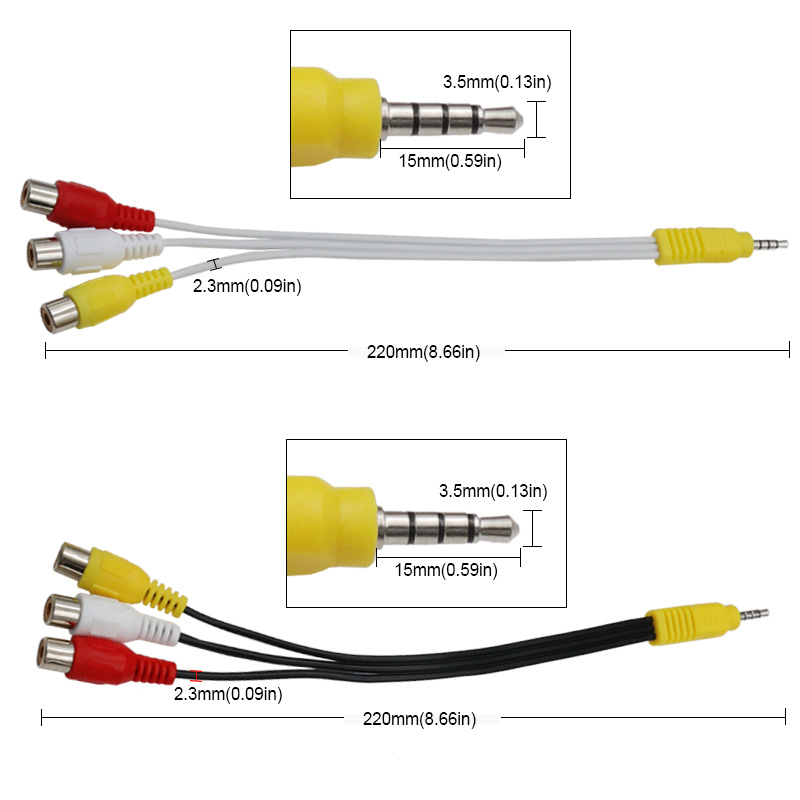 一分三AV转接线3.5mm转RCA红白黄视频线创维/TCL莲花母音频转接线 - 图0