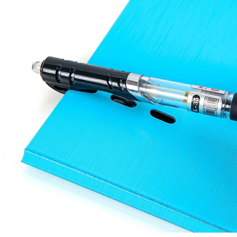 华杰文件夹A4折页板夹竖式横式资料夹彩色试卷夹PP发泡拉丝会议夹账单夹办公简约写字垫板