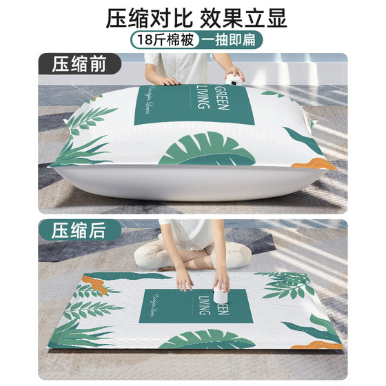 Vacuum compression storage quilt compression bag