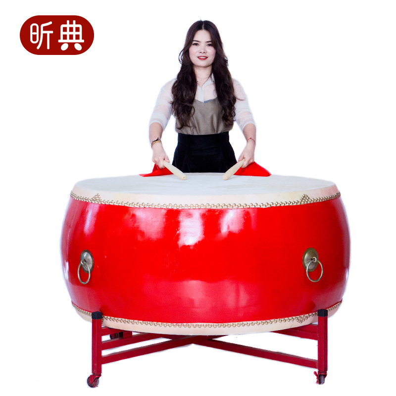 大鼓牛皮鼓中国红成人演出鼓龙鼓舞蹈打节奏鼓战鼓堂鼓节日庆祝鼓 - 图2