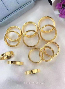 新款黄金时钟戒指999足金数字520男女款情侣对戒CNC爱心时尚指环