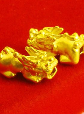 黄金貔貅手链9999足金手串配件男女招财进宝硬金纯金吊坠麒麟