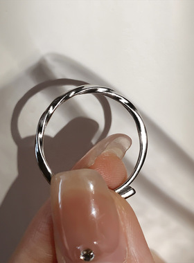 一恋韩版S925银简约素圈戒指女复