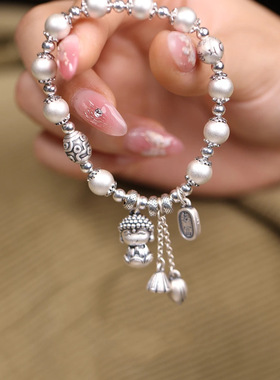 一恋民族风莲花圆珠串珠手串手链女小众国潮轻奢百搭手环