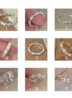 一恋甜美百搭气质细圈叠戴戒指女小众设计感优雅时尚开口指环食指