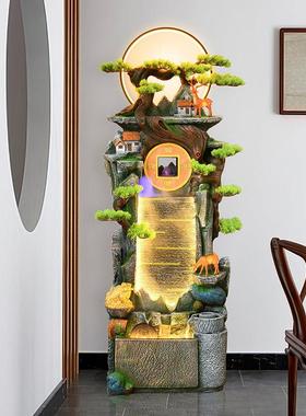 流水摆件生财一帆风顺招财景观客厅阳台落地养鱼池风水轮树脂假山