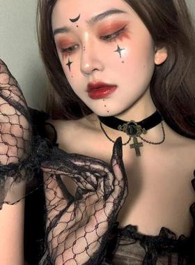 情趣手套蕾丝日系甜美网纱Lolita夏季薄款黑色手套花嫁婚纱手袖女