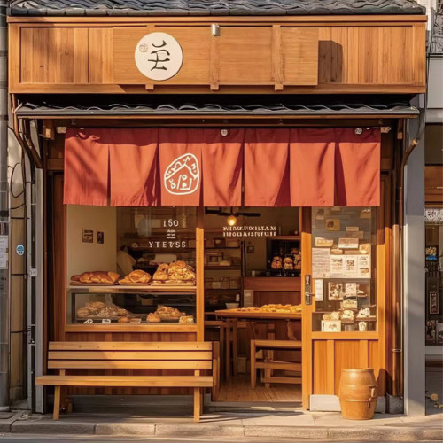 商业店铺招牌门头帘日式料理挂帘半帘挂布布帘厨房门帘隔断帘定制 - 图1