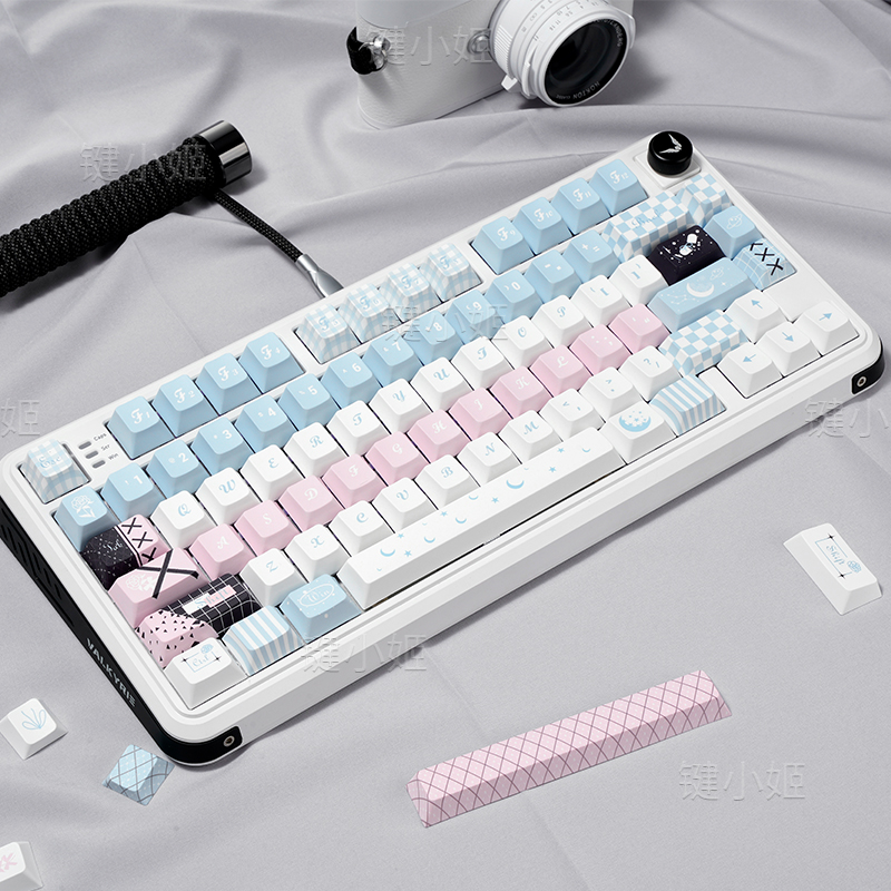 键小姬月下玫瑰机械键盘键帽热升华68/86/108美加狮/atk68Wooting - 图1