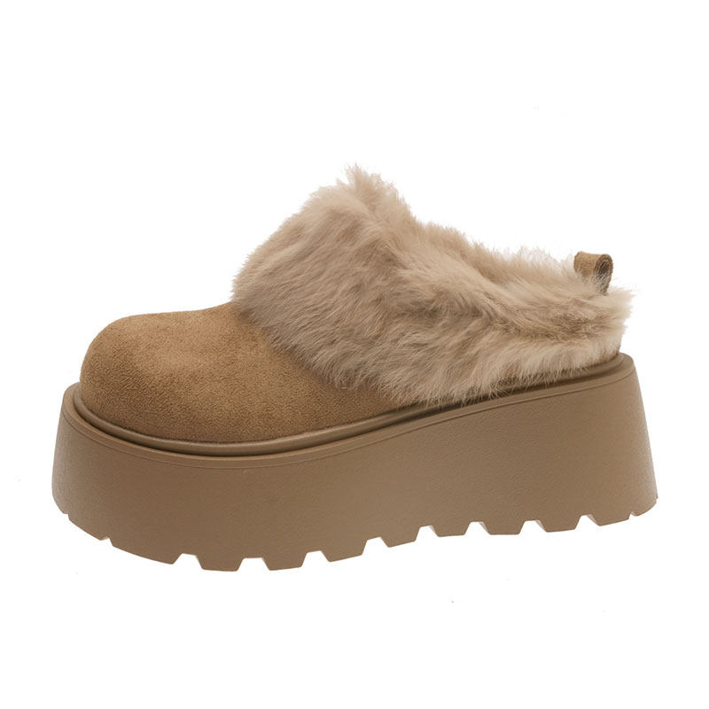 加绒保暖厚底毛毛拖鞋女冬外穿2026新款防滑小个子增高勃肯棉拖鞋,淘宝优惠券,粉丝福利购,淘宝优惠卷