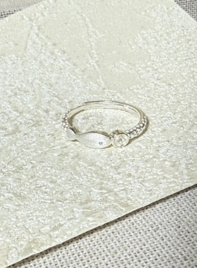 s999足银鱼吻泉鱼形戒指女开口可调节锆石指环百搭开口指环冷淡风