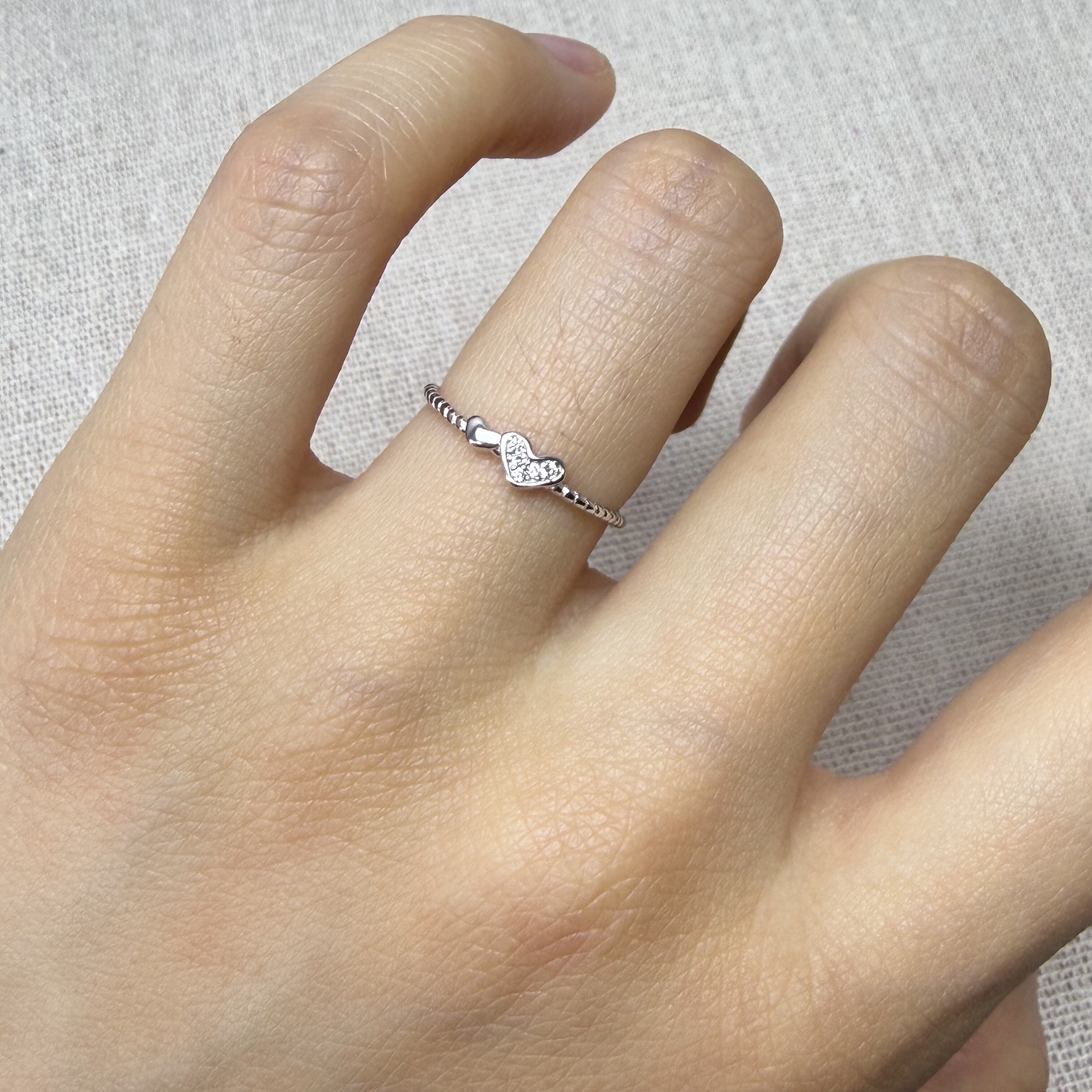 Pure silver 999 sterling silver small love zircon diamond ring women's fashion niche light luxury daily versatile open ring