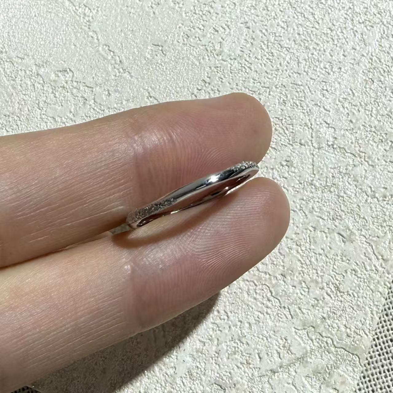 Pure silver 999 Mobius Austin sand shiny ring