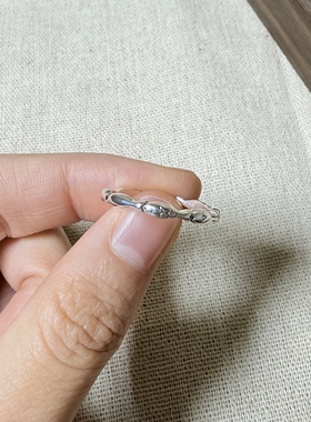S999足银有鱼环ins风小众设计戒指女复古做旧银色高级感百搭戒指