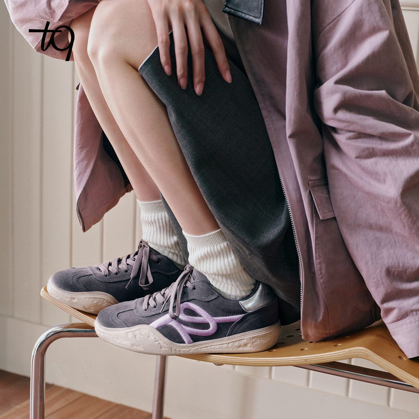 Talitaqoom脏脏鞋2026春季新款复古反绒德训鞋刺绣板鞋tq女休闲鞋,淘宝优惠券,粉丝福利购,淘宝优惠卷