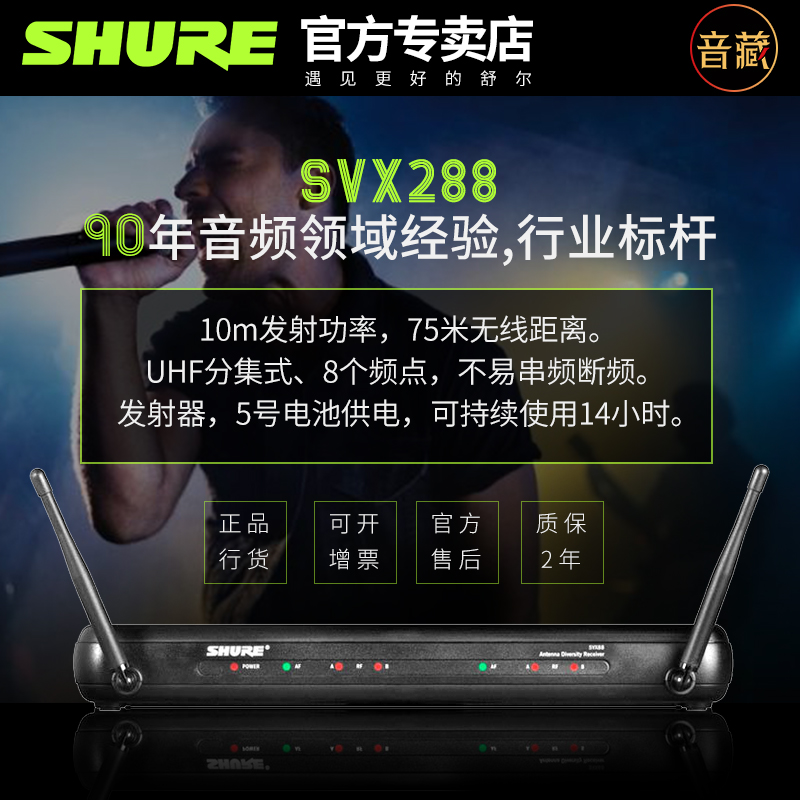 Shure/舒尔SVX288/PG58 PG28专业一拖二无线动圈话筒演出直播会议-图0