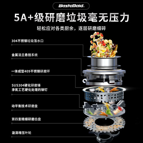 唯斯特姆A76P新国标5A+智能无线厨房厨余家用自动食物垃圾处理器 - 图2