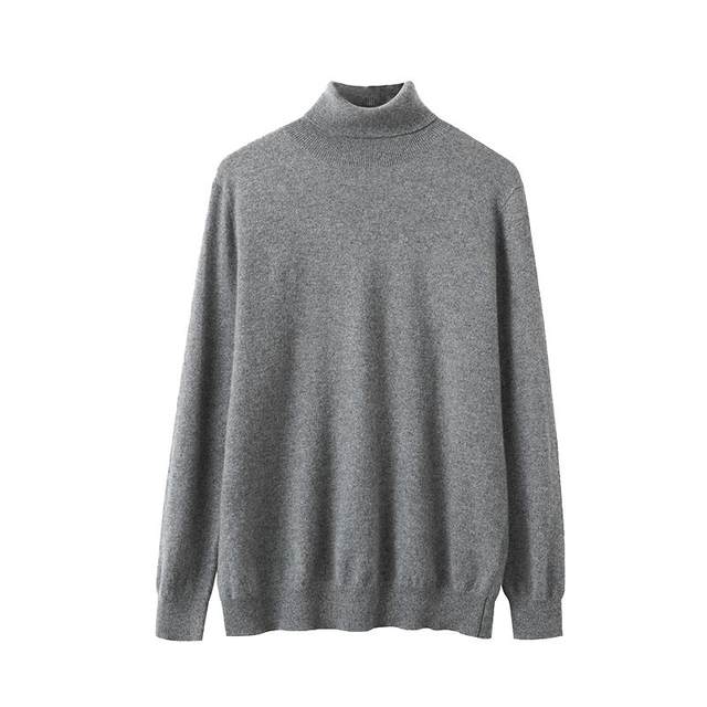 New autumn and winter men's simple high lapel cashmere sweater