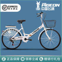 Flying Pigeon Folding Commuter Bike Genders 24 24-Inch 22-Inch Students Are Exempt From Mounting Light Adult Solid Tyres