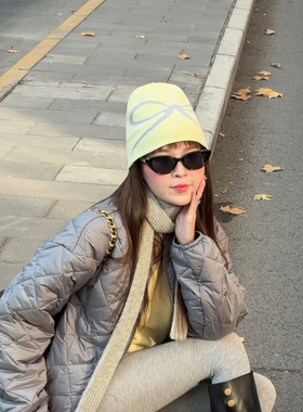 街头风女大头围保暖蝴蝶结毛线帽