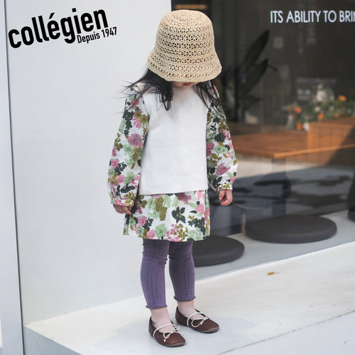 Collegien女童卷边打底裤春秋埃及长绒棉婴儿女宝宝打底袜可外穿 - 图3