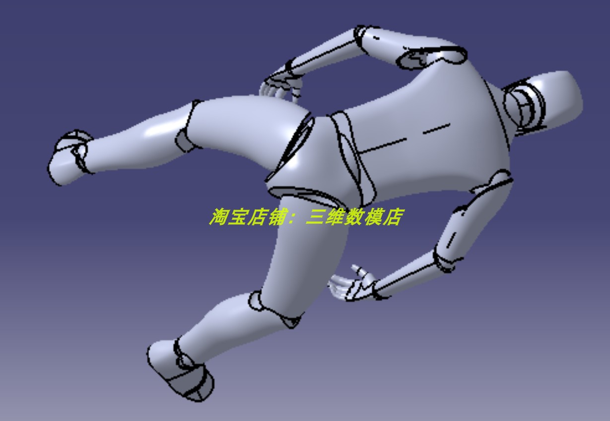 坐姿假人体关节3D三维几何数模型碰撞假人握方向盘姿势驾驶员stp - 图2
