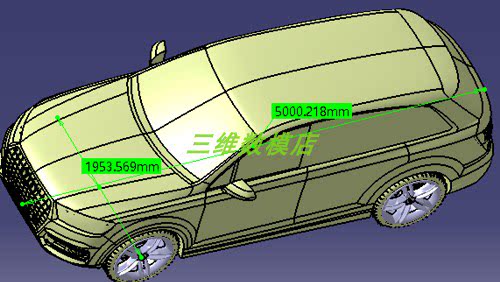 奥迪Q7轿车汽车曲面造型3D三维几何数模型stp图纸车身外壳车轮胎 - 图0