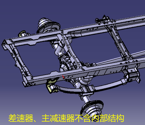 前置后驱汽车货车卡车底盘三维几何数模型3D车架骨架stp钢板弹簧 - 图0