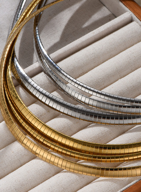 简约百搭光面叠戴蛇骨链