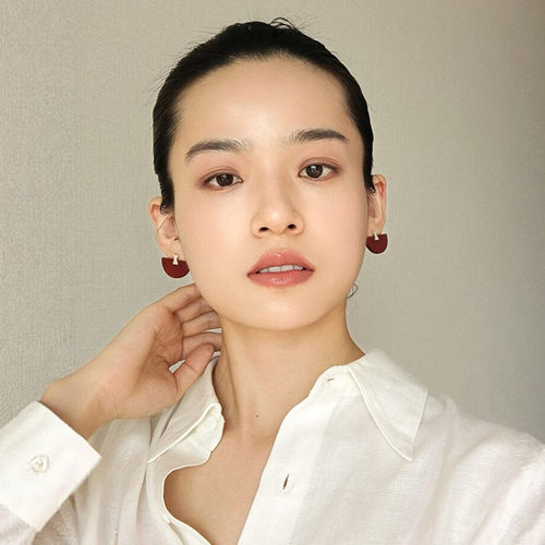 燕尾榫红玛瑙折扇耳环女新中式轻奢小众设计高级感项链耳钉套装 - 图1