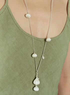 长款大蒜蒜头吊坠项链女