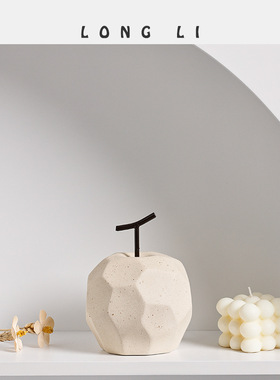 新人价陶瓷苹果梨ins侘寂风摆件简约家居装饰品水果摆设